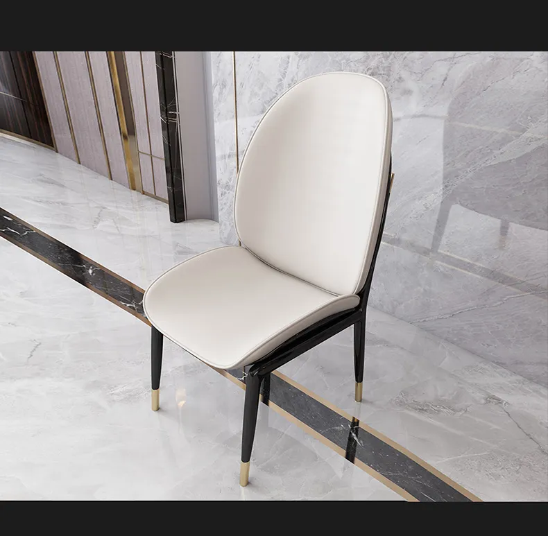 现代海马 轻奢餐椅 全实木意式饭桌椅子组合 阿玛尼餐椅A款(图2)