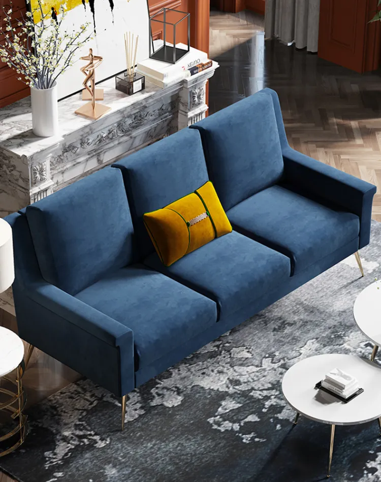 洛品家具 现代轻奢绒布沙发网红个性设计师沙发北欧小户 S-06(图4)