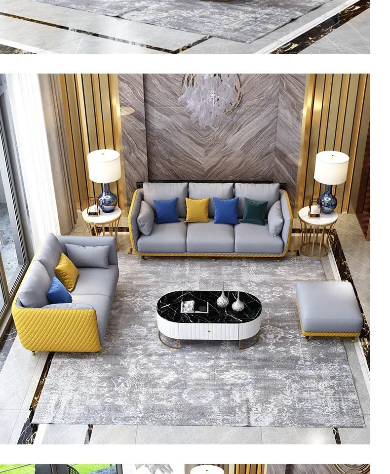 现代海马 美式轻奢布艺沙发小户型客厅丝绒沙发网红款ins风北欧现代简约 睿阁(图3)
