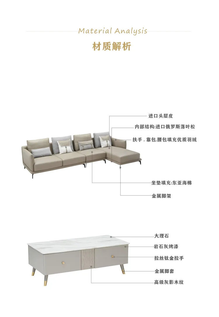 Jioon简欧 简奢风格简影系列真皮沙发 茶几 LPO-202(图17)