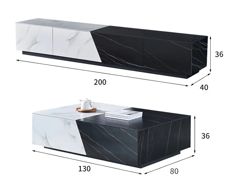 梦木旗 意式进口岩板现代简约电视柜茶几组合小户型轻奢客厅储物地柜(图26)