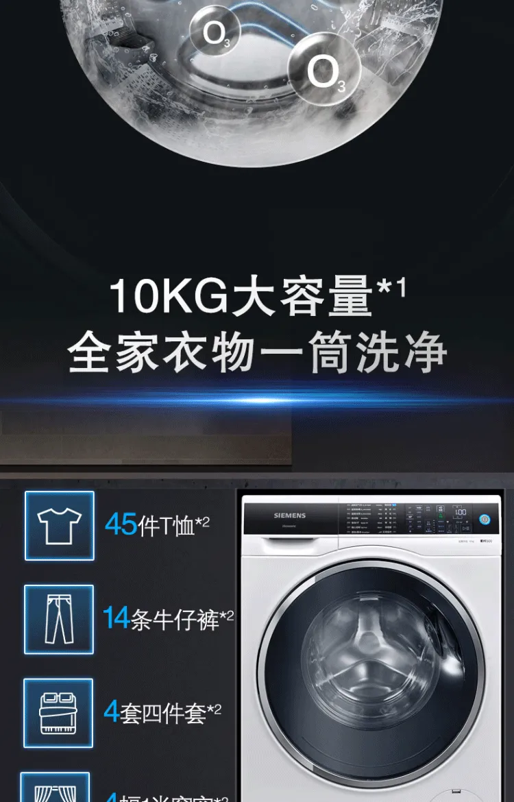 西门子10公斤大容量滚筒洗衣机家居互联WG54C3B0HW(图8)