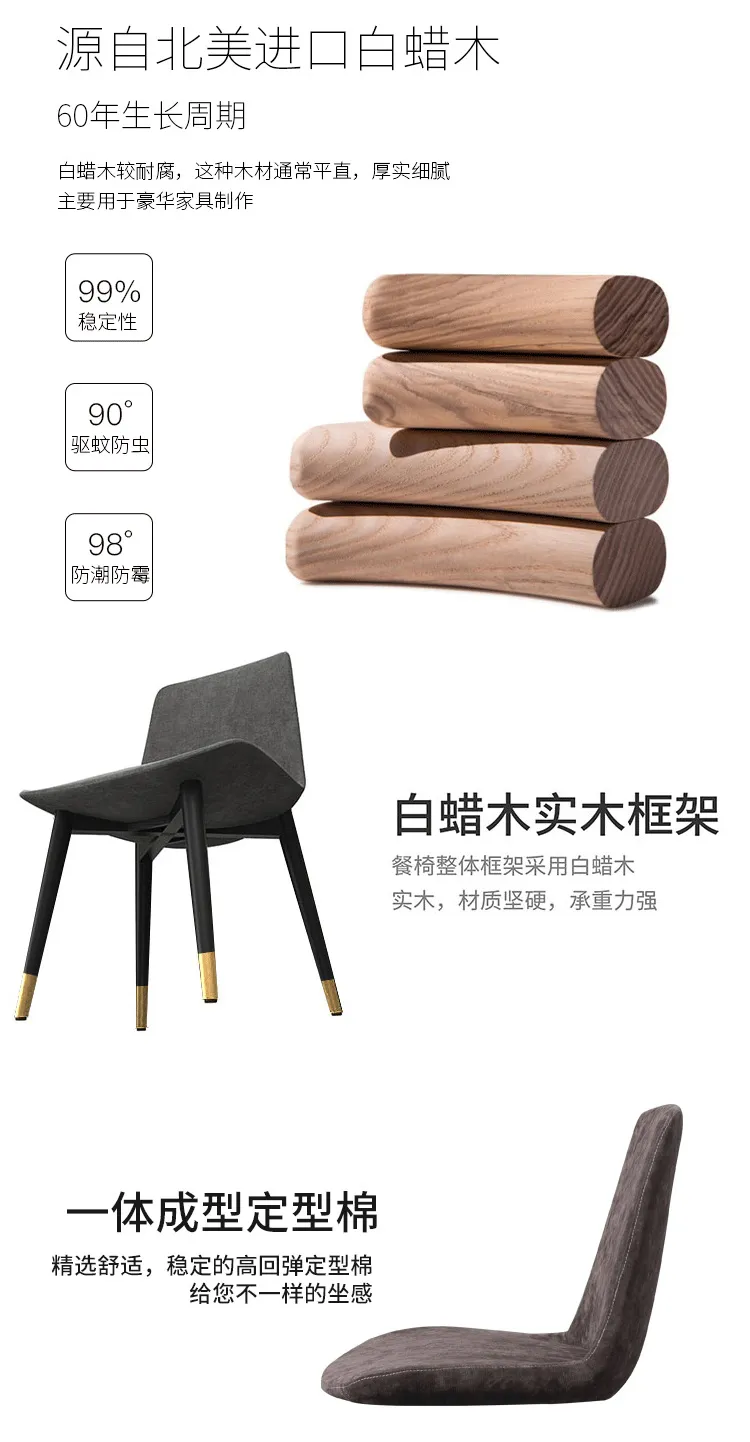 华松居 简约餐椅咖啡椅西餐厅甜品奶茶店实木椅 CY821-29#(图3)