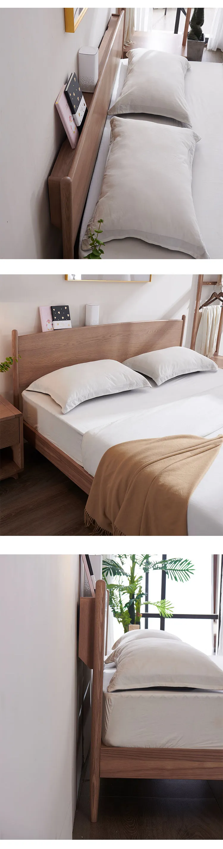 华松居 北欧全实木床现代简约双人卧室主卧小户型 S1004(图3)