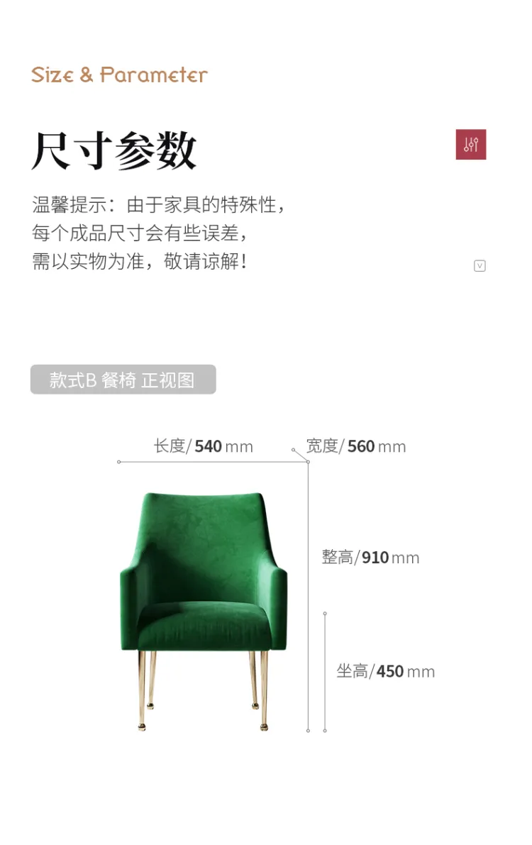 洛品家具 轻奢餐椅现代简约家用小户型创意实用椅子 YX-034(图17)