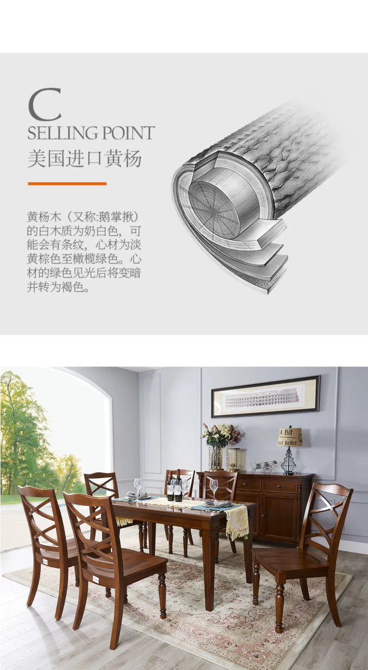 Jioon简欧 现代简美风格名仕简美系列餐桌椅 HCT01(图5)