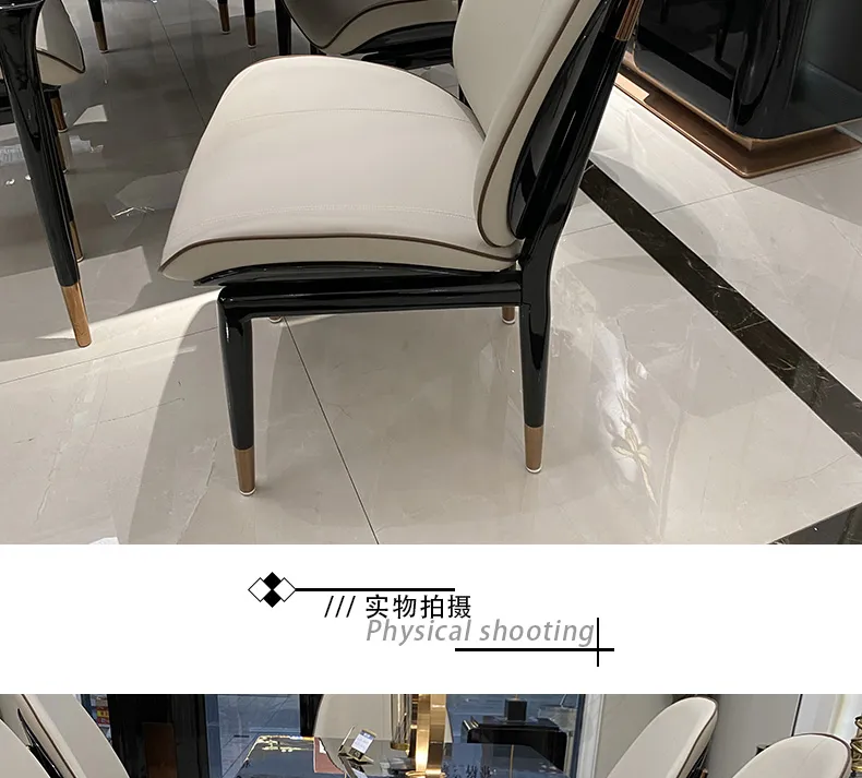 现代海马 意式轻奢餐桌椅组合 大小户型后现代实木桌椅 阿玛尼餐桌(图8)