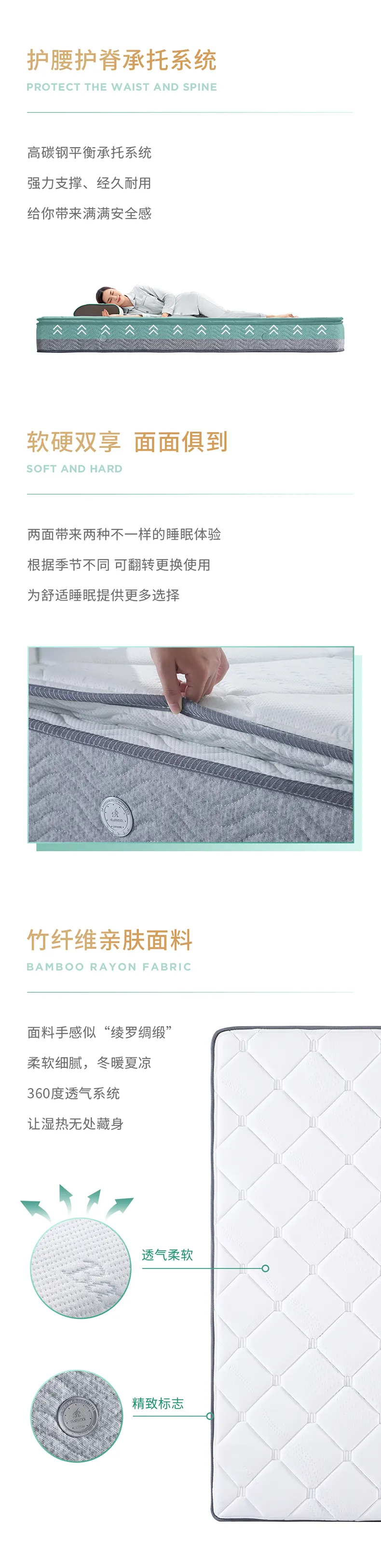 慕思集团 时尚品牌V6家居分区凝胶记忆棉舒适护脊床垫 MFF1-007(图2)