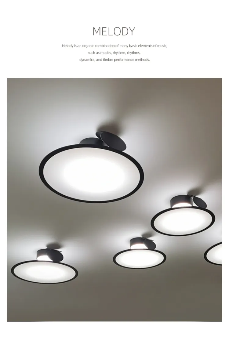 琪朗 现代简约卧室吸顶灯LED家用护眼书房灯时尚个性黑色圆形灯 MX19001020系列(图14)