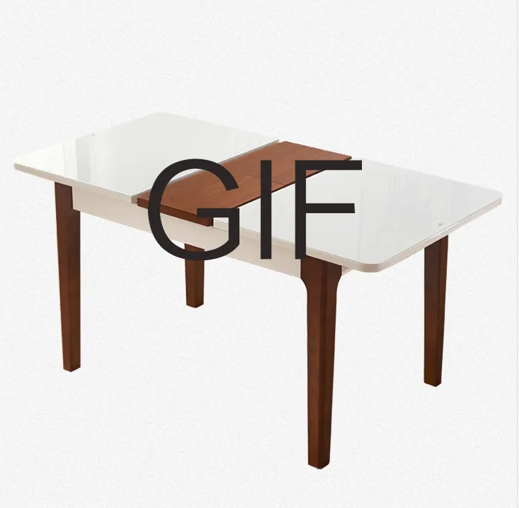 A家 折叠可伸缩实木脚餐桌椅组合 DC2202(图4)