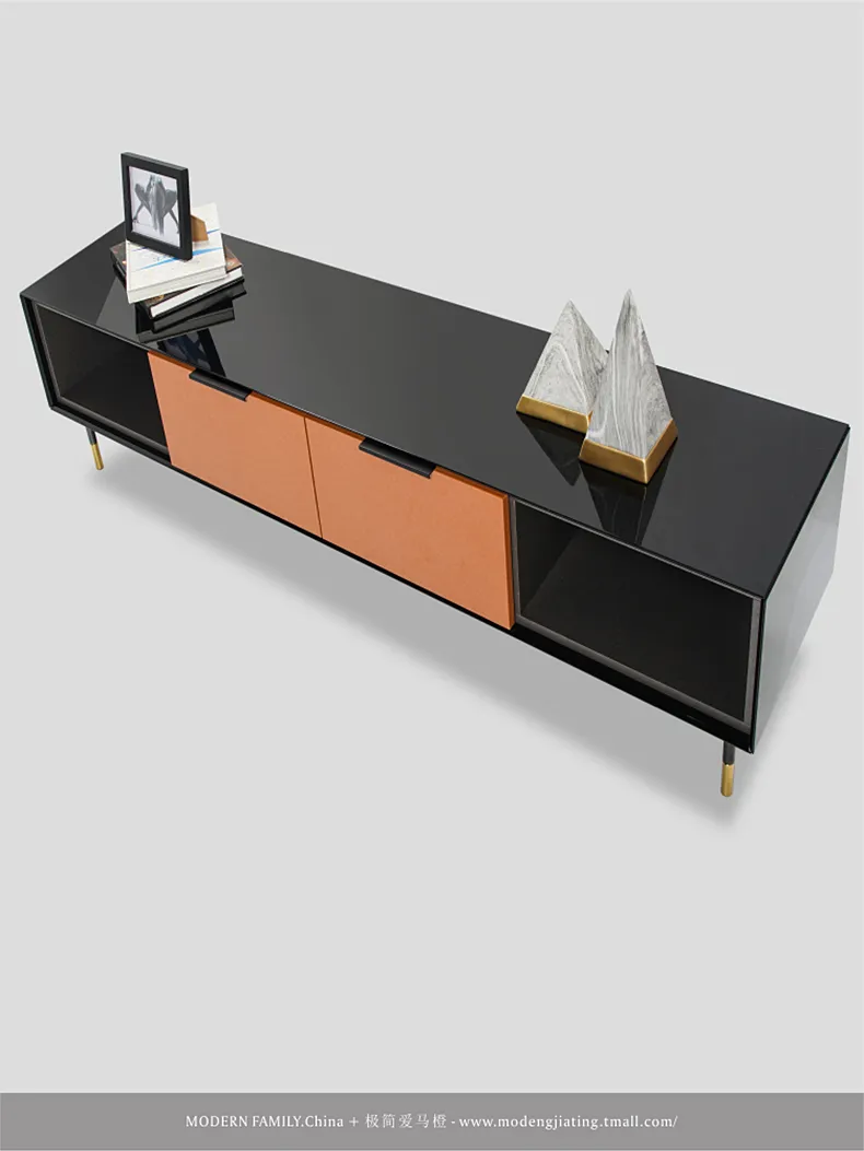 摩登家庭 设计师橙纹电视柜意式极简烤漆矮柜 CQ2019106D(图7)