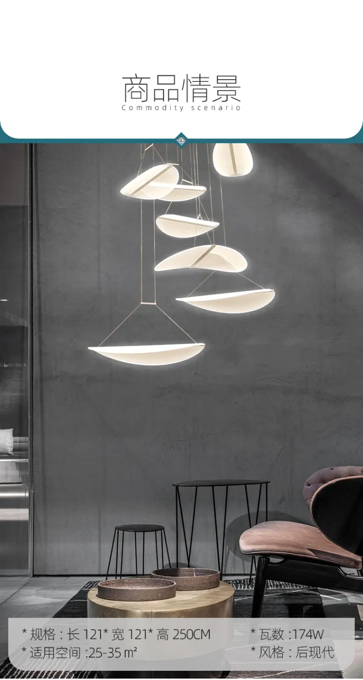琪朗 餐厅吊灯现代简约LED轻奢卧室灯个性创意云朵咖啡店吧台灯 MD19001024系列(图7)