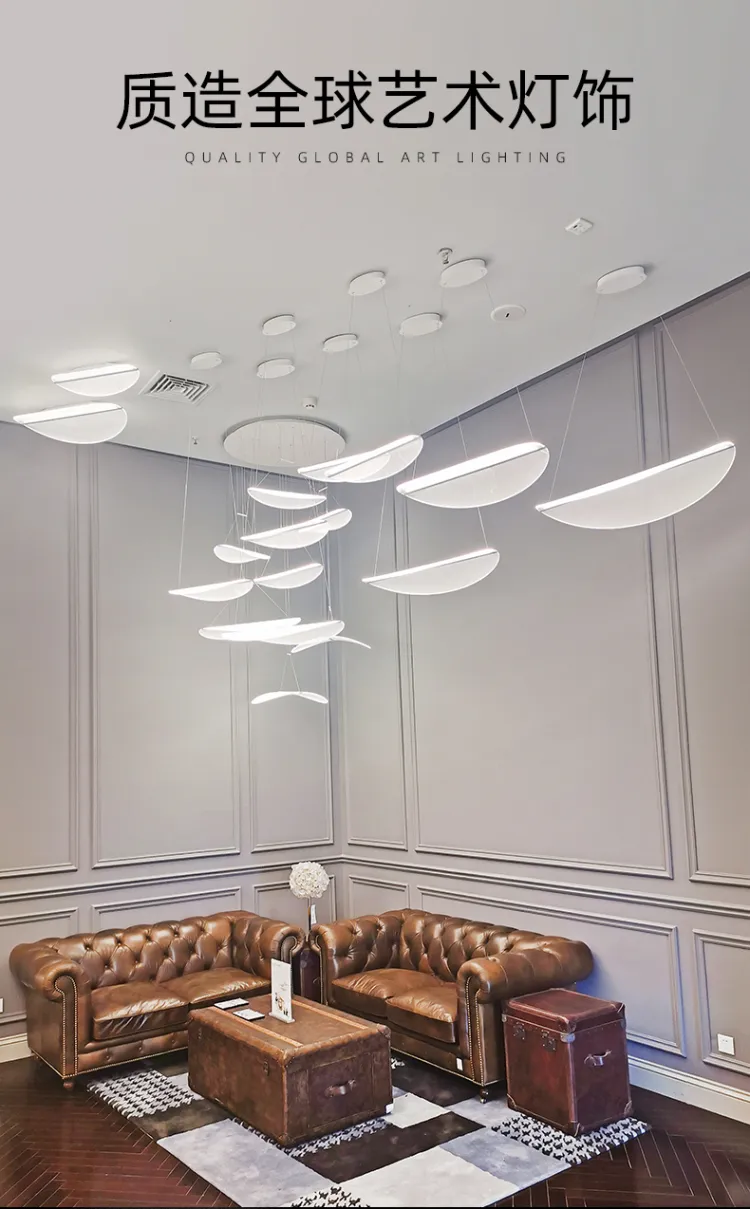 琪朗 餐厅吊灯现代简约LED轻奢卧室灯个性创意云朵咖啡店吧台灯 MD19001024系列(图1)