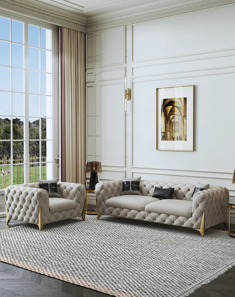 洛品家具 轻奢沙发美式超纤皮沙发别墅客厅大小户 S0005X(图3)