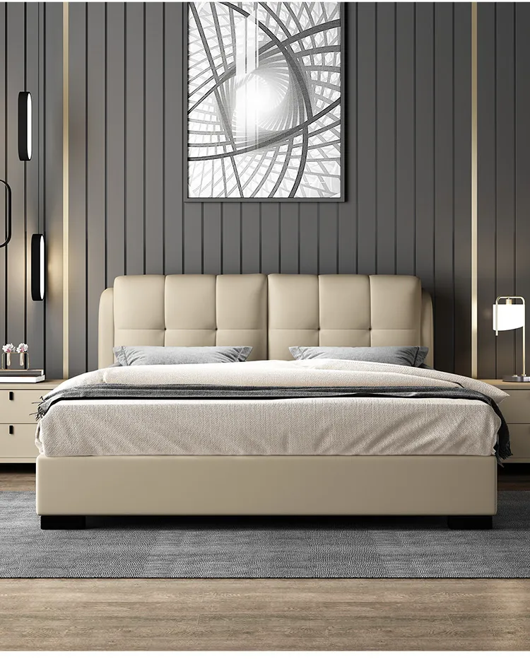 A家 意式简约科技布双人床1轻奢婚床 现代简约 DA01612(图7)