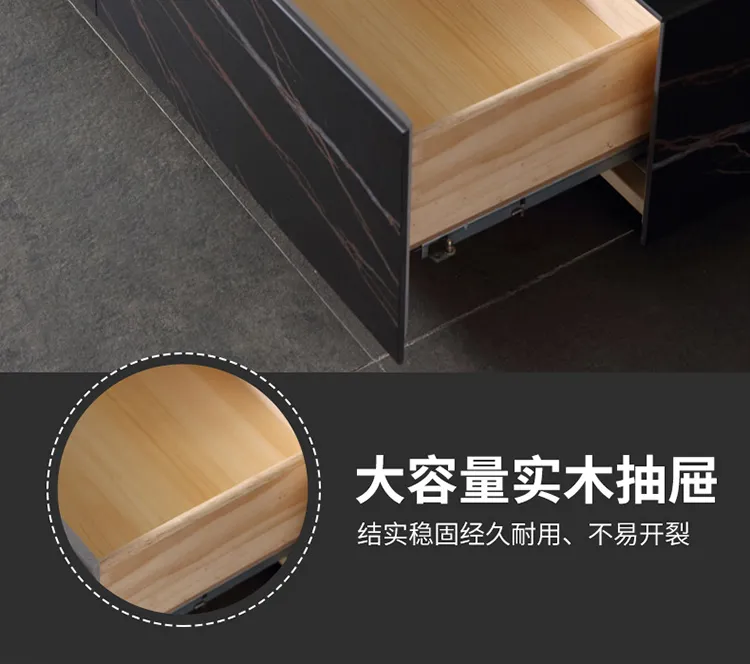 梦木旗 意式进口岩板现代简约电视柜茶几组合小户型轻奢客厅储物地柜(图15)