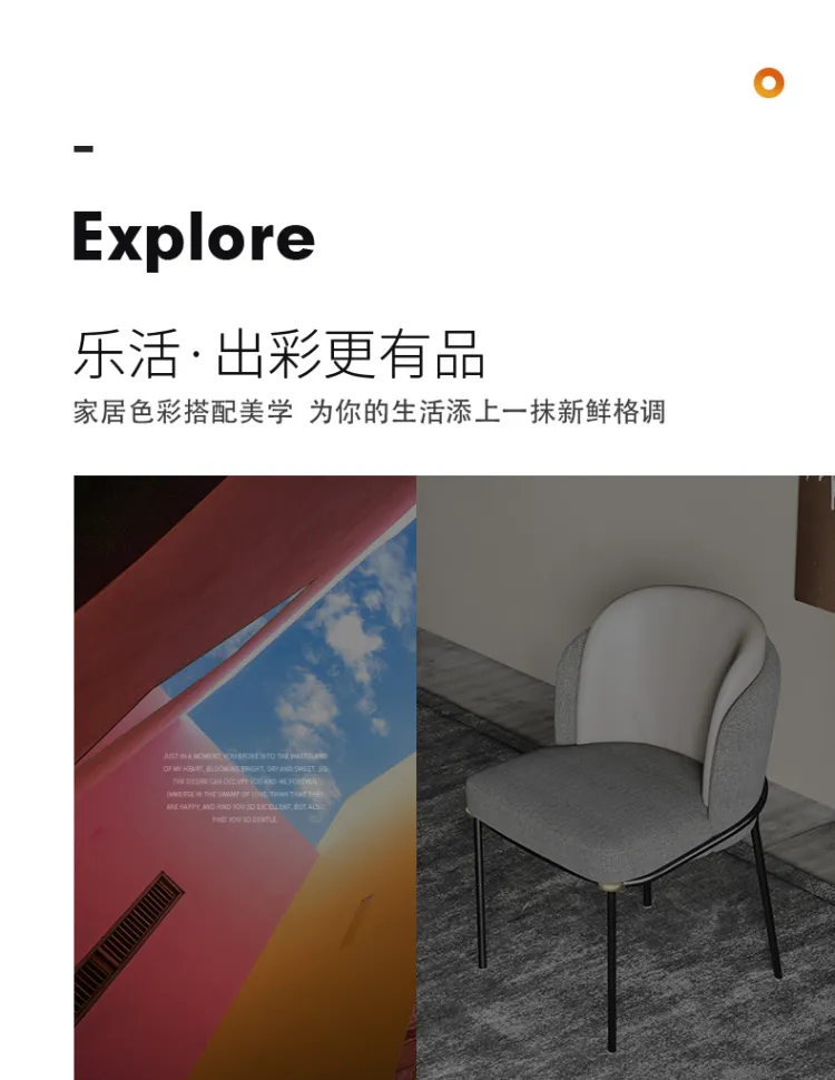 洛品家具 极简靠背椅创意餐椅家用现代简约餐厅椅子 YX-006(图2)