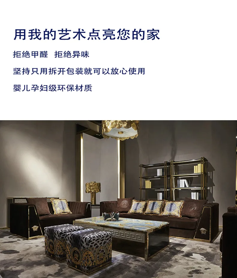 帆晨美家 现代轻奢1+2+布艺沙发组合客厅休闲沙发 FSZ-02(图2)