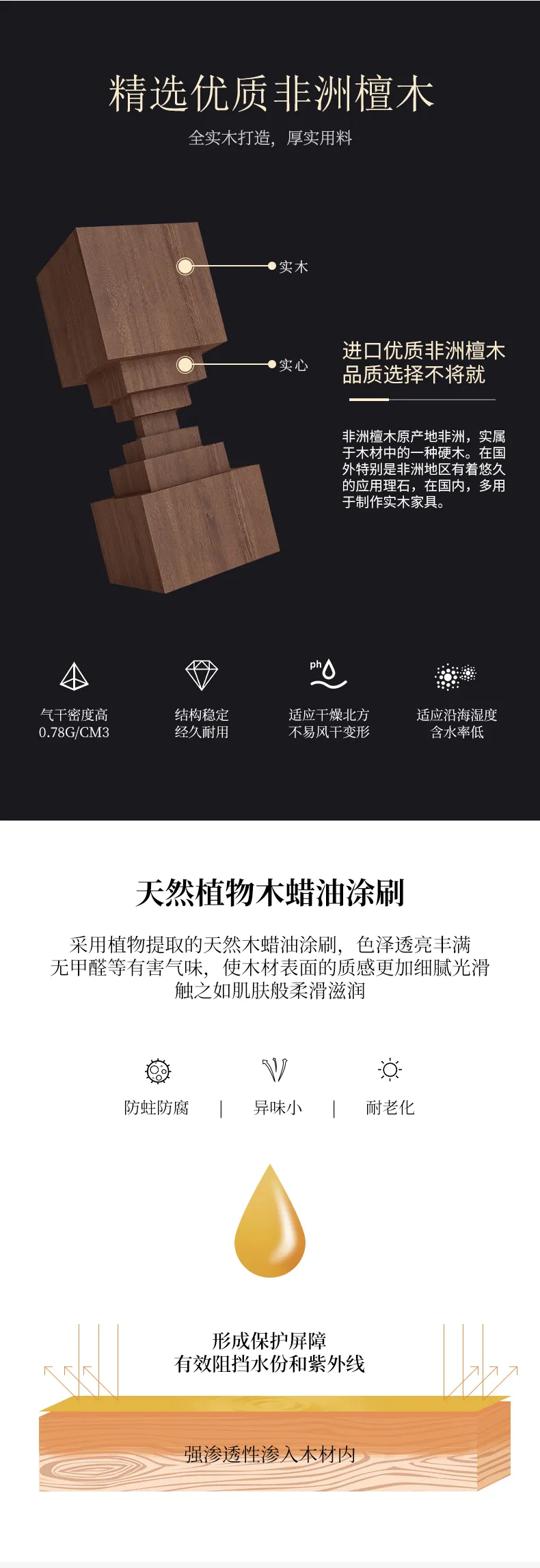 华松居 新中式实木床1.8米双人床储物床 363-1#追月床(图3)