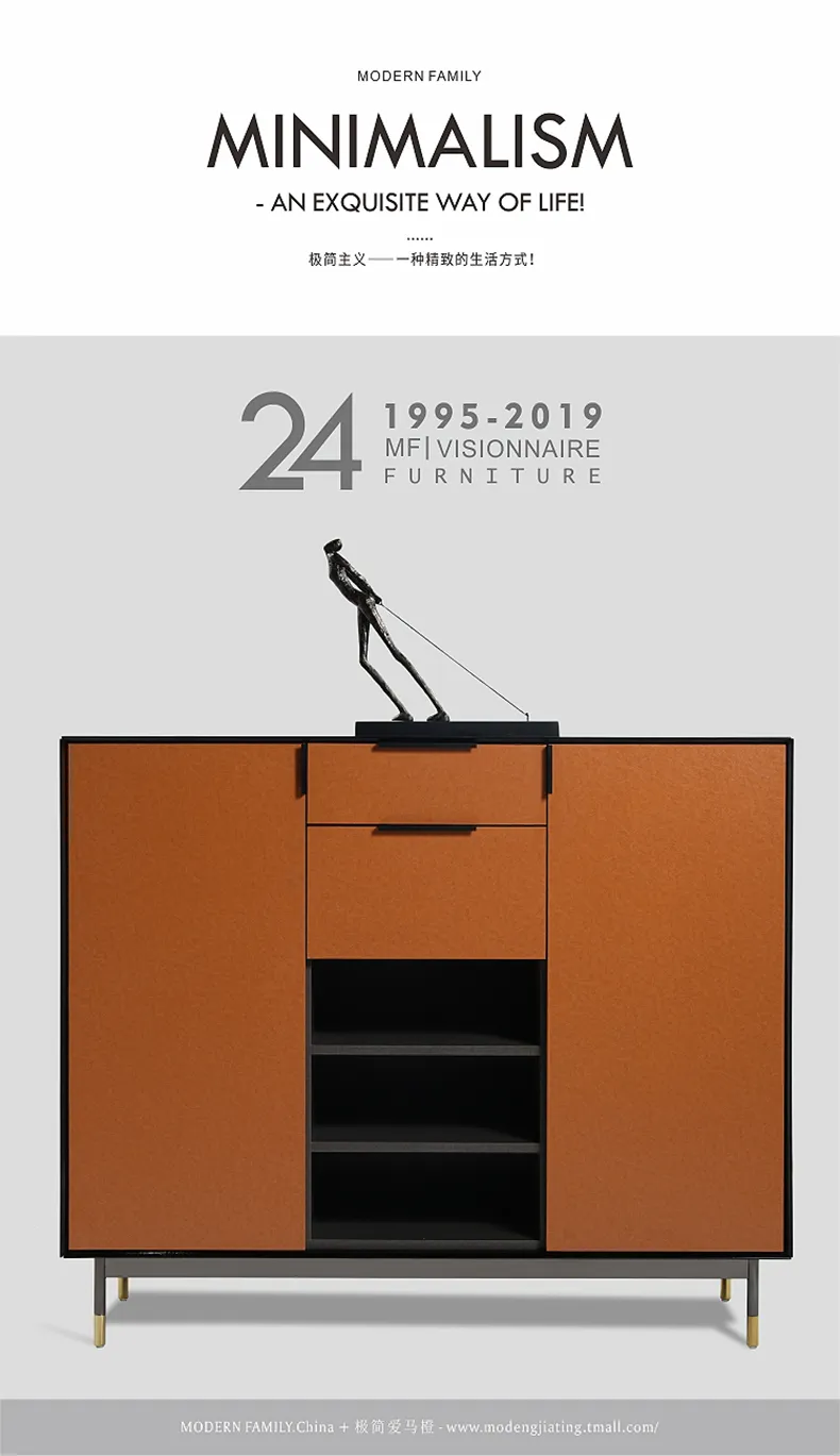 摩登家庭 现代轻奢摩橙系列鞋柜不锈钢电镀 CQ2019103XG(图5)