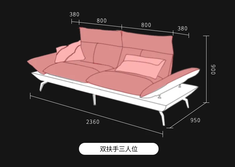 梦木旗 意式沙发+茶几组合(图8)