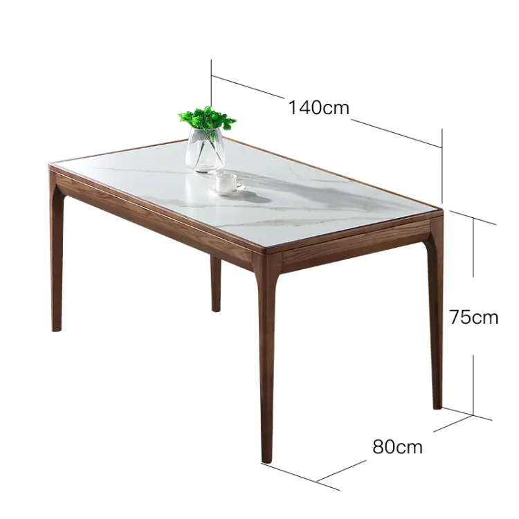 经欧家具 北欧岩板餐桌现代简约实木餐桌小户型家用207#系列(图4)