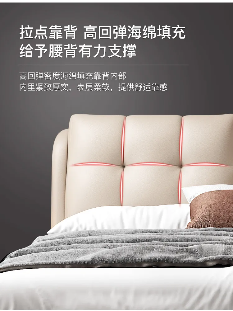 A家 意式简约科技布双人床1轻奢婚床 现代简约 DA01612(图12)