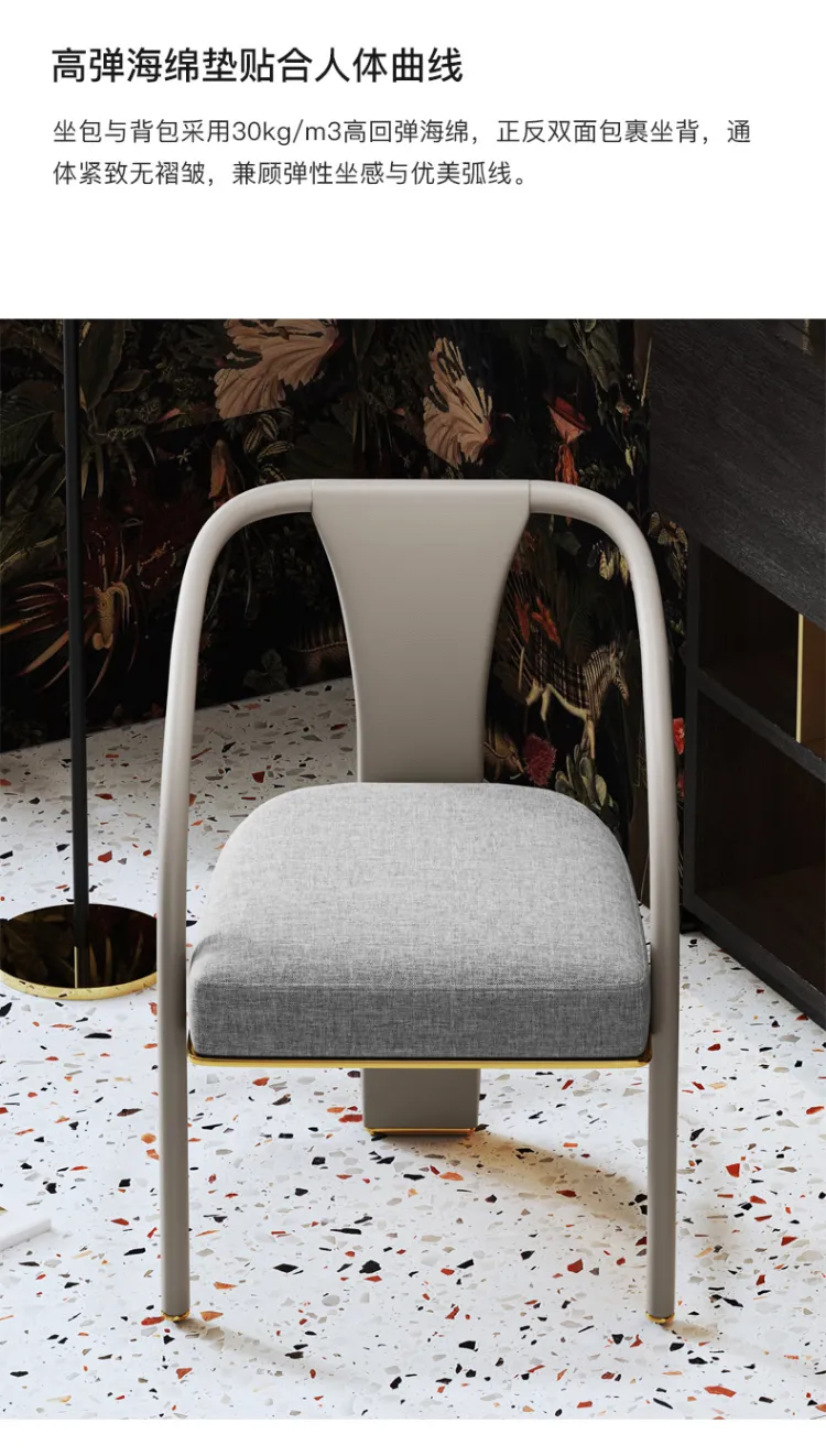 洛品家具 轻奢休闲椅样板间设计师款单人椅子 YX-127(图7)