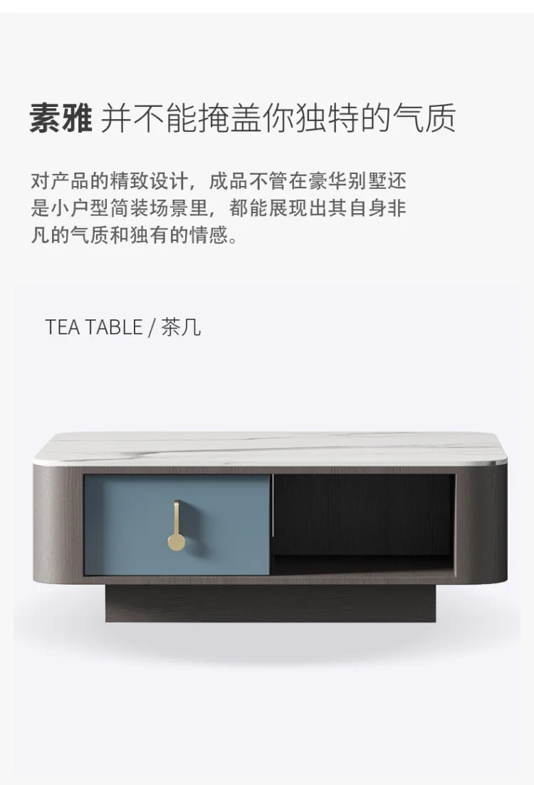 洛品家具 极简轻奢茶几桌组客厅茶台简约家用岩板茶几 ZE-087(图7)