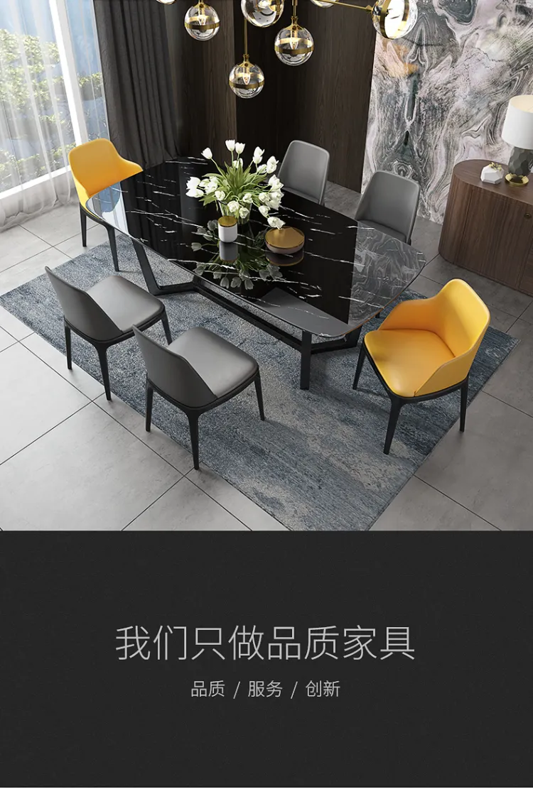 朱丽叶 北欧大理石餐桌椅组合简约现代实木餐台椅组合 CZ-0721#餐桌(图7)