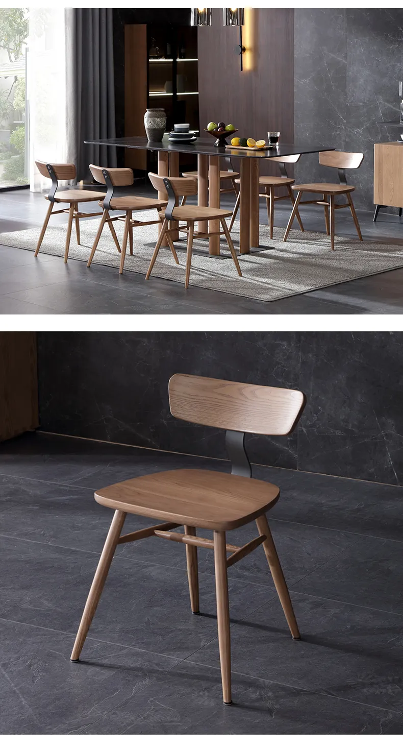 华松居 北欧餐椅家用简约椅子白蜡木实木餐椅 H8002-A(图2)