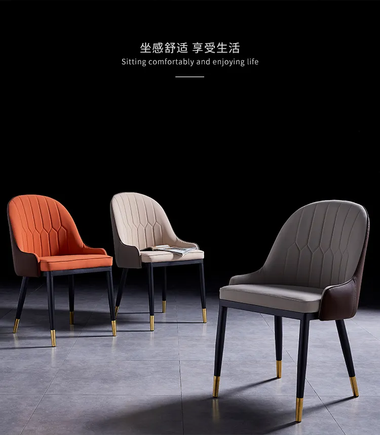现代海马 轻奢风餐椅现代简约靠背椅网红洽谈美甲椅子家用餐厅休闲凳子 X-02 椅(图5)