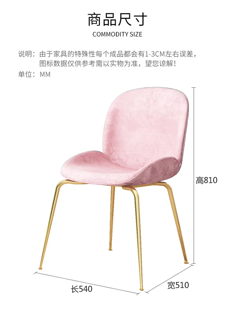 帆晨美家 现代ins风餐椅轻奢小户型书椅 JM007(图10)