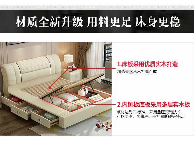 梦木旗 现代简约1.8米床+床头柜*2(图7)