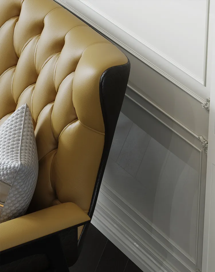 洛品家具 现代真皮沙发单人老虎椅简约现代轻奢实木 T0016(图3)