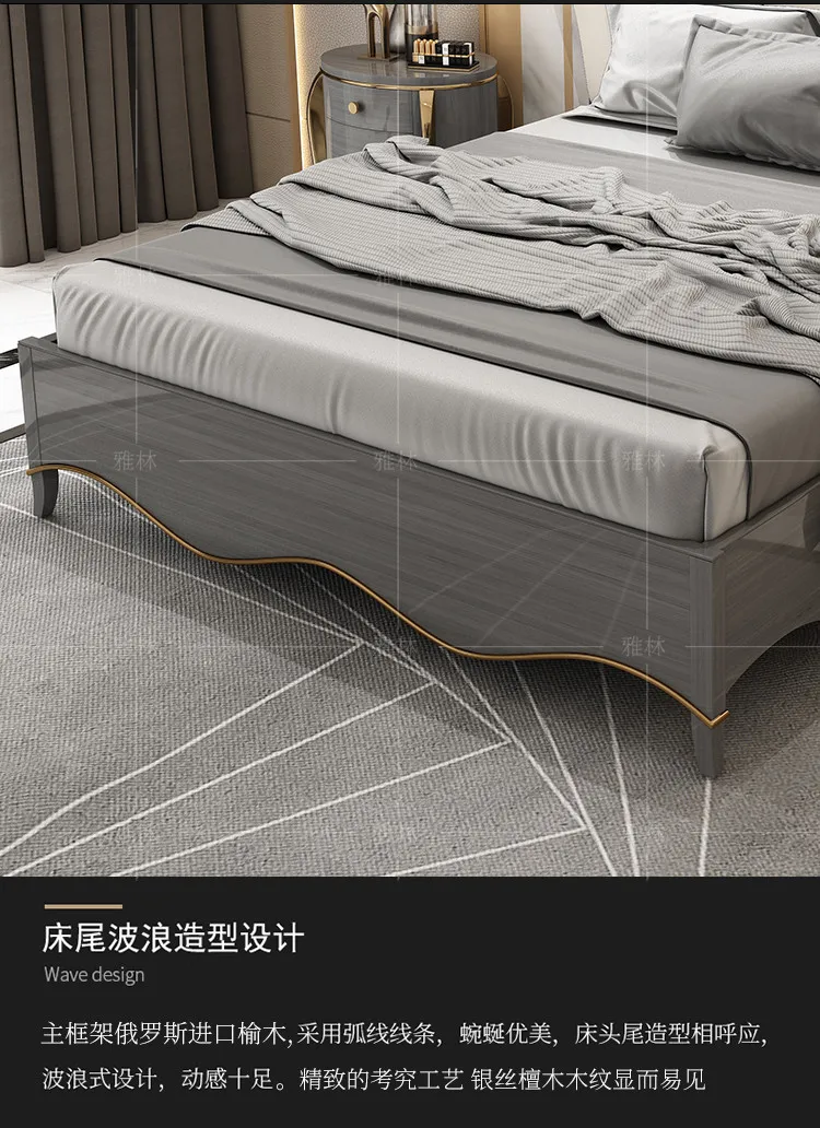 朱丽叶 美式皮床现代轻奢实木床双人真皮软包婚床家具 822#大床(图12)