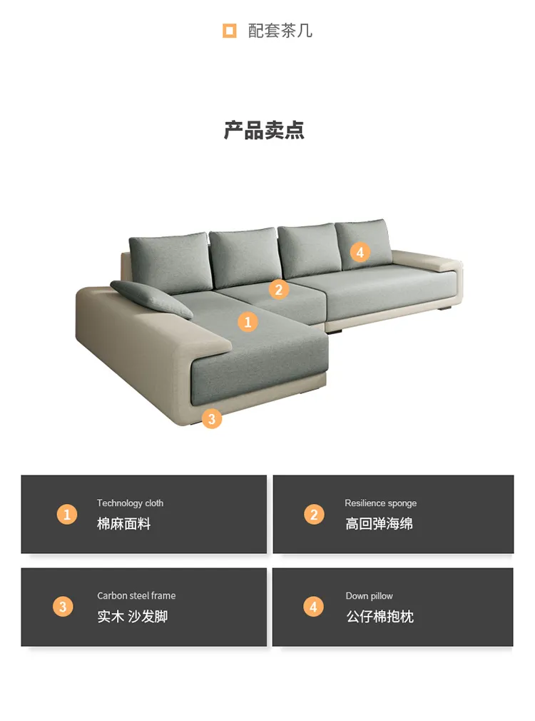 A家 布艺沙发意式沙发大小户型 DB2778(图13)